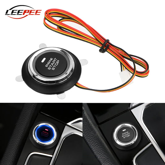 12V Racing Car Engine Start Button Push Starter Switch Entry Ignition LED Backlight Universal Automobile Accessories Electronics