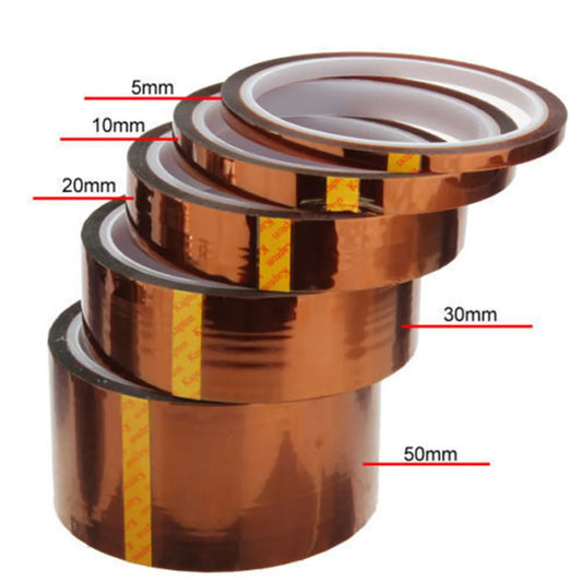 1PC 5/10/20/30/50mm 33Meter Heat Resistant High Temperature High insulation electronics industry welding Polyimide Kapton Tape